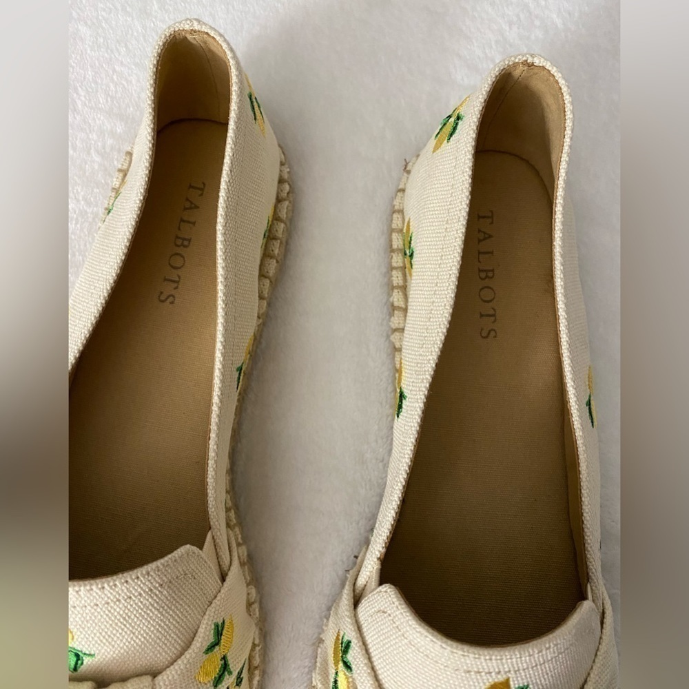 Talbots Izzy Lemon Knotted Canvas Espadrilles Shoes Size 11M - Picture 3 of 6